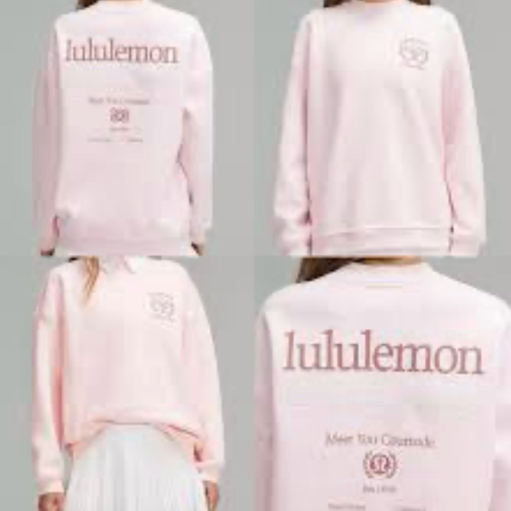 Lululemon tennis court fleece top soft pink Sz. M